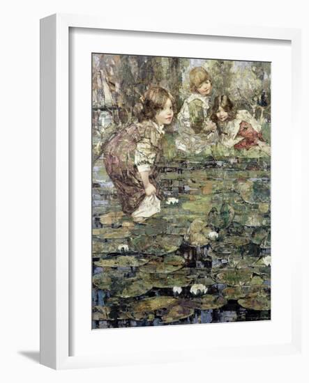 Among the Lilies, 1905-Edward Atkinson Hornel-Framed Giclee Print