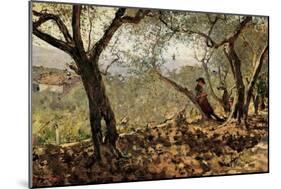 Among the Olive Trees-Telemaco Signorini-Mounted Art Print