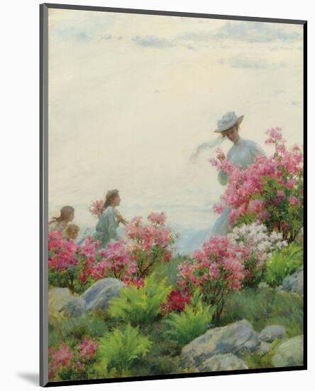 Among the Wild Azaleas-Charles Courtney Curran-Mounted Premium Giclee Print