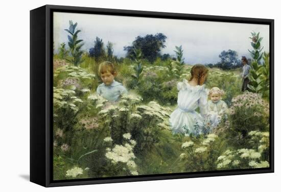 Among the Wildflowers-Charles Courtney Curran-Framed Stretched Canvas