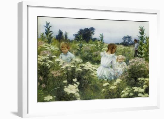 Among the Wildflowers-Charles Courtney Curran-Framed Giclee Print