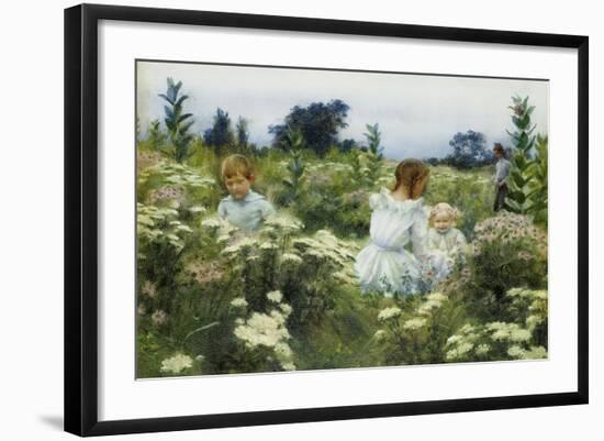 Among the Wildflowers-Charles Courtney Curran-Framed Giclee Print