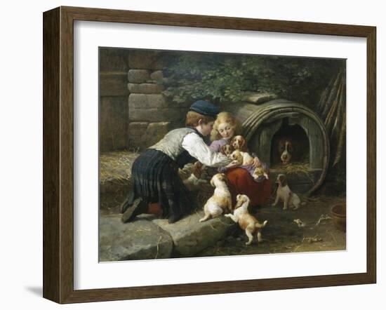 Amongst the Pets-John William Bottomley-Framed Giclee Print