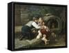 Amongst the Pets-John William Bottomley-Framed Stretched Canvas