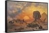 Amongst the Pyramids-Cesare Biseo-Framed Stretched Canvas