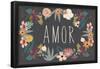 Amor Bouquet in Grey-Lila Fe-Framed Poster