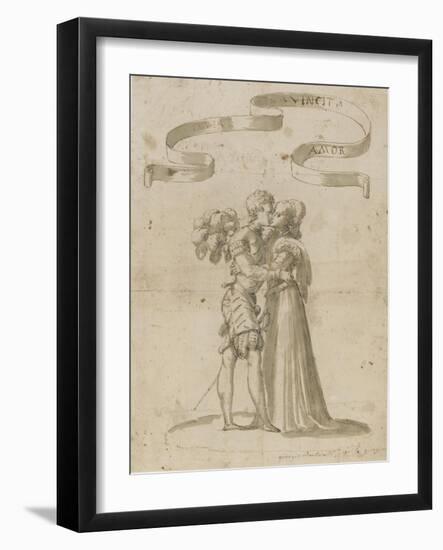 Amor vincint omnia (couple amoureux)-null-Framed Giclee Print