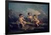 Amorcillos jugando con pichones', 18th century, Oil on canvas, 67 x 81 cm, P02854-FRANÇOIS BOUCHER-Framed Poster