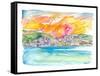 Amore Amalfi Incredible Unforgettable View in Golden Sunlight-M. Bleichner-Framed Stretched Canvas