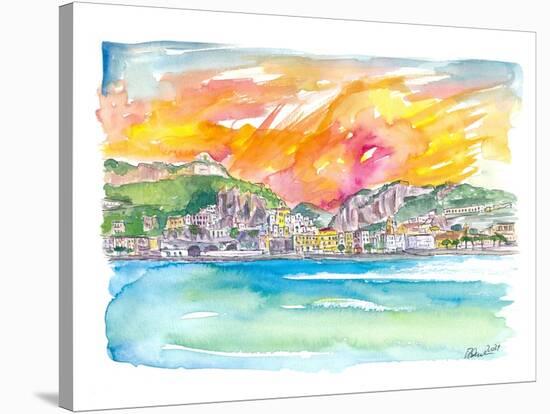 Amore Amalfi Incredible Unforgettable View in Golden Sunlight-M. Bleichner-Stretched Canvas