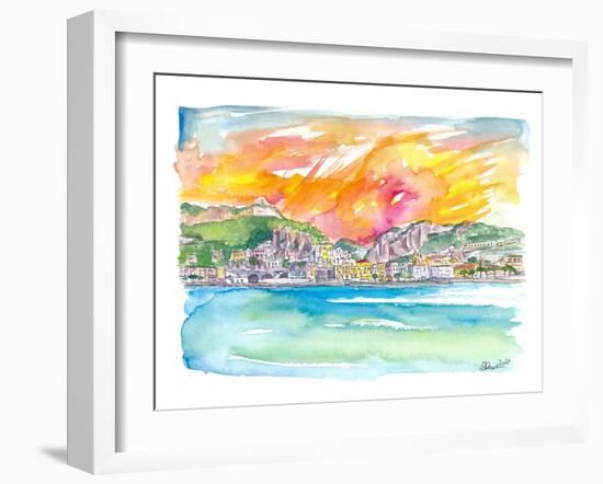 Amore Amalfi Incredible Unforgettable View in Golden Sunlight-M. Bleichner-Framed Art Print