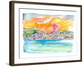 Amore Amalfi Incredible Unforgettable View in Golden Sunlight-M. Bleichner-Framed Art Print