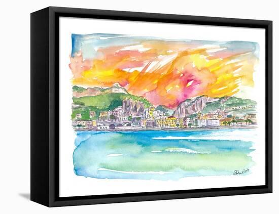 Amore Amalfi Incredible Unforgettable View in Golden Sunlight-M. Bleichner-Framed Stretched Canvas