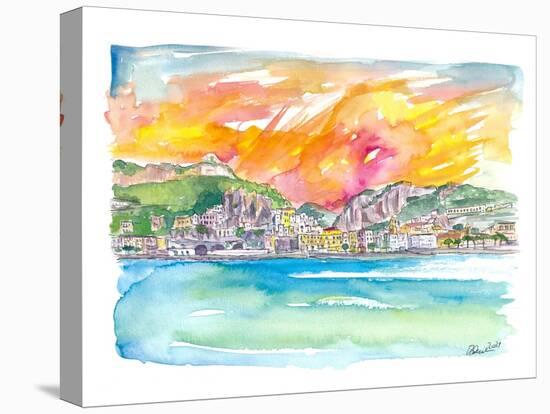 Amore Amalfi Incredible Unforgettable View in Golden Sunlight-M. Bleichner-Stretched Canvas