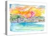 Amore Amalfi Incredible Unforgettable View in Golden Sunlight-M. Bleichner-Stretched Canvas