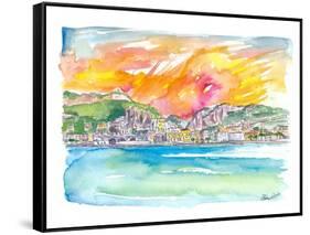 Amore Amalfi Incredible Unforgettable View in Golden Sunlight-M. Bleichner-Framed Stretched Canvas