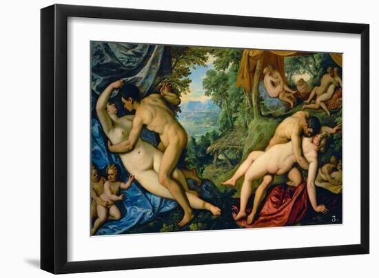 Amori: Eta dOro(The Golden Age).One of a series of four paintings " Love in the Golden Age"1585/89-Paolo Fiammingo-Framed Giclee Print