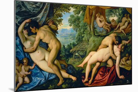 Amori: Eta dOro(The Golden Age).One of a series of four paintings " Love in the Golden Age"1585/89-Paolo Fiammingo-Mounted Giclee Print