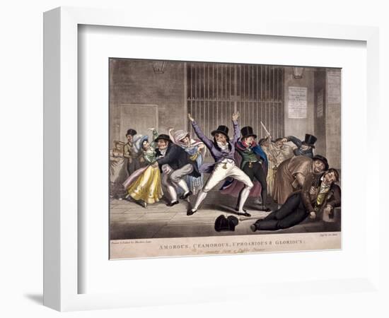 Amorous, Clamorous, Uproarious and Glorious, All Coming from a Public Dinner, C1820-George Hunt-Framed Giclee Print