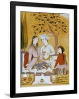 Amorous Couple and a Servant, 1696-Mu'in Musavvir-Framed Giclee Print