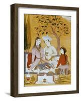 Amorous Couple and a Servant, 1696-Mu'in Musavvir-Framed Giclee Print