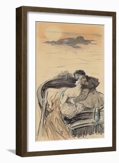 Amorous Couple in a Small Boat; Couple D'Amoureux Dans Une Barque-Théophile Alexandre Steinlen-Framed Giclee Print