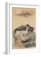 Amorous Couple in a Small Boat; Couple D'Amoureux Dans Une Barque-Théophile Alexandre Steinlen-Framed Giclee Print