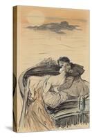 Amorous Couple in a Small Boat; Couple D'Amoureux Dans Une Barque-Théophile Alexandre Steinlen-Stretched Canvas