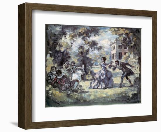 Amorous Scene, C1908-Charles Guerin-Framed Giclee Print