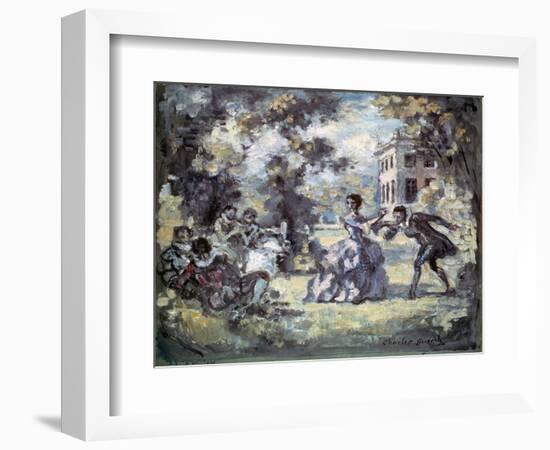 Amorous Scene, C1908-Charles Guerin-Framed Giclee Print