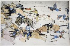 Battle of Little Bighorn, Montana, USA, 25-26 June 1876 (c1900)-Amos Bad Heart Buffalo-Framed Giclee Print