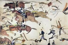 Battle of Little Bighorn, Montana, USA, 25-26 June 1876 (c1900)-Amos Bad Heart Buffalo-Framed Giclee Print