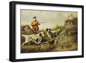 Amos F. Adams Shooting over Gus Bondher and Son, Count Bondher, 1887-Arthur Fitzwilliam Tait-Framed Giclee Print