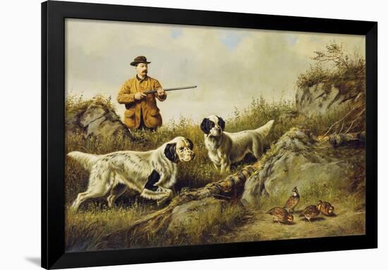 Amos F. Adams Shooting over Gus Bondher and Son, Count Bondher, 1887-Arthur Fitzwilliam Tait-Framed Giclee Print