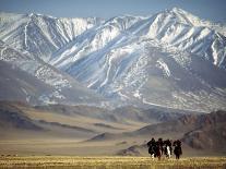 Hunters from Sagsai Sum, Bechik, Tek and Khalbek, Golden Eagle Festival, Mongolia-Amos Nachoum-Photographic Print