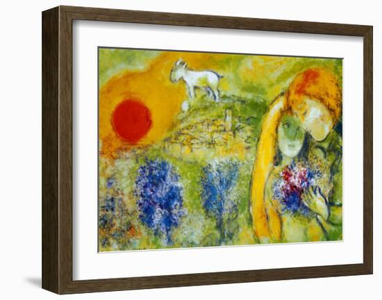 Amoureux de Vence-Marc Chagall-Framed Art Print