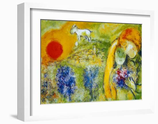 Amoureux de Vence-Marc Chagall-Framed Art Print