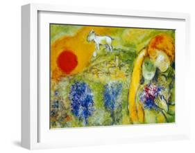 Amoureux de Vence-Marc Chagall-Framed Art Print