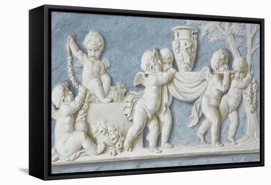 Amours et attributs vase porté sur un brancard-Piat Joseph Sauvage-Framed Stretched Canvas