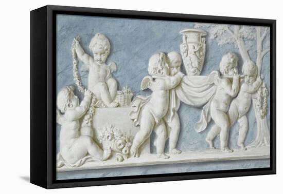 Amours et attributs vase porté sur un brancard-Piat Joseph Sauvage-Framed Stretched Canvas