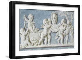 Amours et attributs vase porté sur un brancard-Piat Joseph Sauvage-Framed Giclee Print