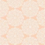 Elaborate Hand-Drawn White Pattern on Pink Background-amovita-Art Print