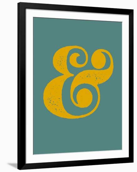 Ampersand Blue and Yellow-NaxArt-Framed Art Print