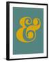 Ampersand Blue and Yellow-NaxArt-Framed Art Print