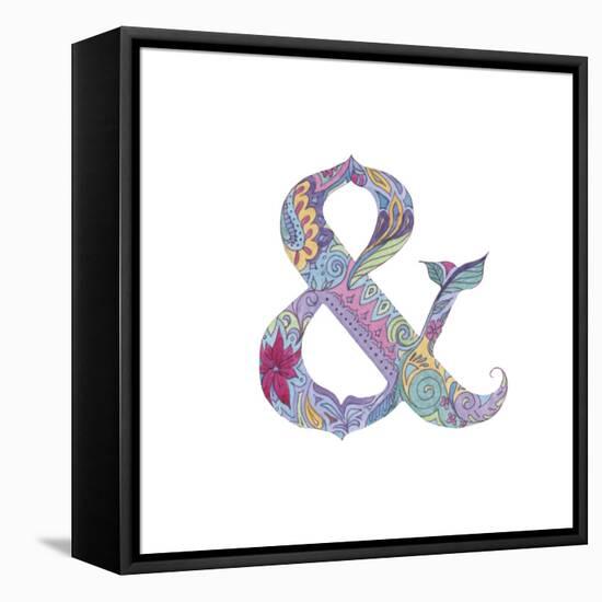 Ampersand-Green Girl-Framed Stretched Canvas