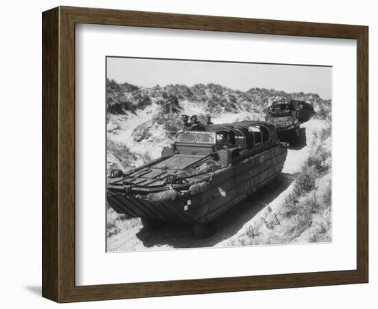 Amphibious Landing Craft During Rehearsals for Normandy-null-Framed Photographic Print