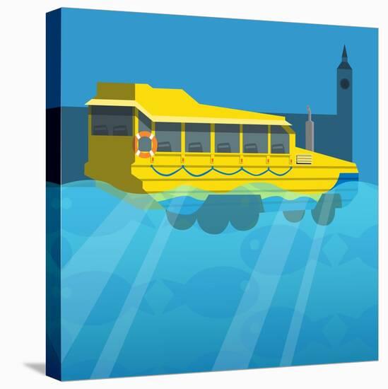 Amphibious London Duck Tour Bus-Claire Huntley-Stretched Canvas