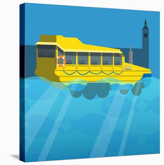 Amphibious London Duck Tour Bus-Claire Huntley-Stretched Canvas