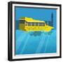 Amphibious London Duck Tour Bus-Claire Huntley-Framed Giclee Print