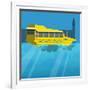 Amphibious London Duck Tour Bus-Claire Huntley-Framed Giclee Print